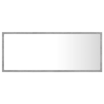 vidaXL LED Bathroom Mirror Concrete Grey 100x8.5x37 cm Acrylic