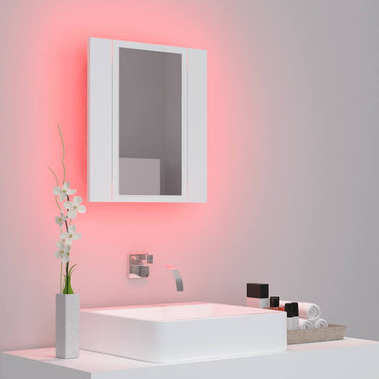 vidaXL LED Bathroom Mirror Cabinet White 40x12x45 cm Acrylic