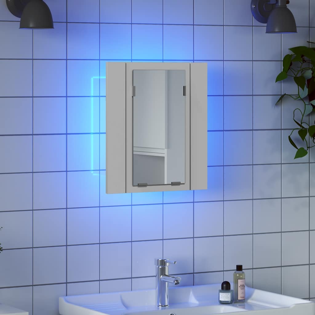 vidaXL LED Bathroom Mirror Cabinet White 40x12x45 cm Acrylic
