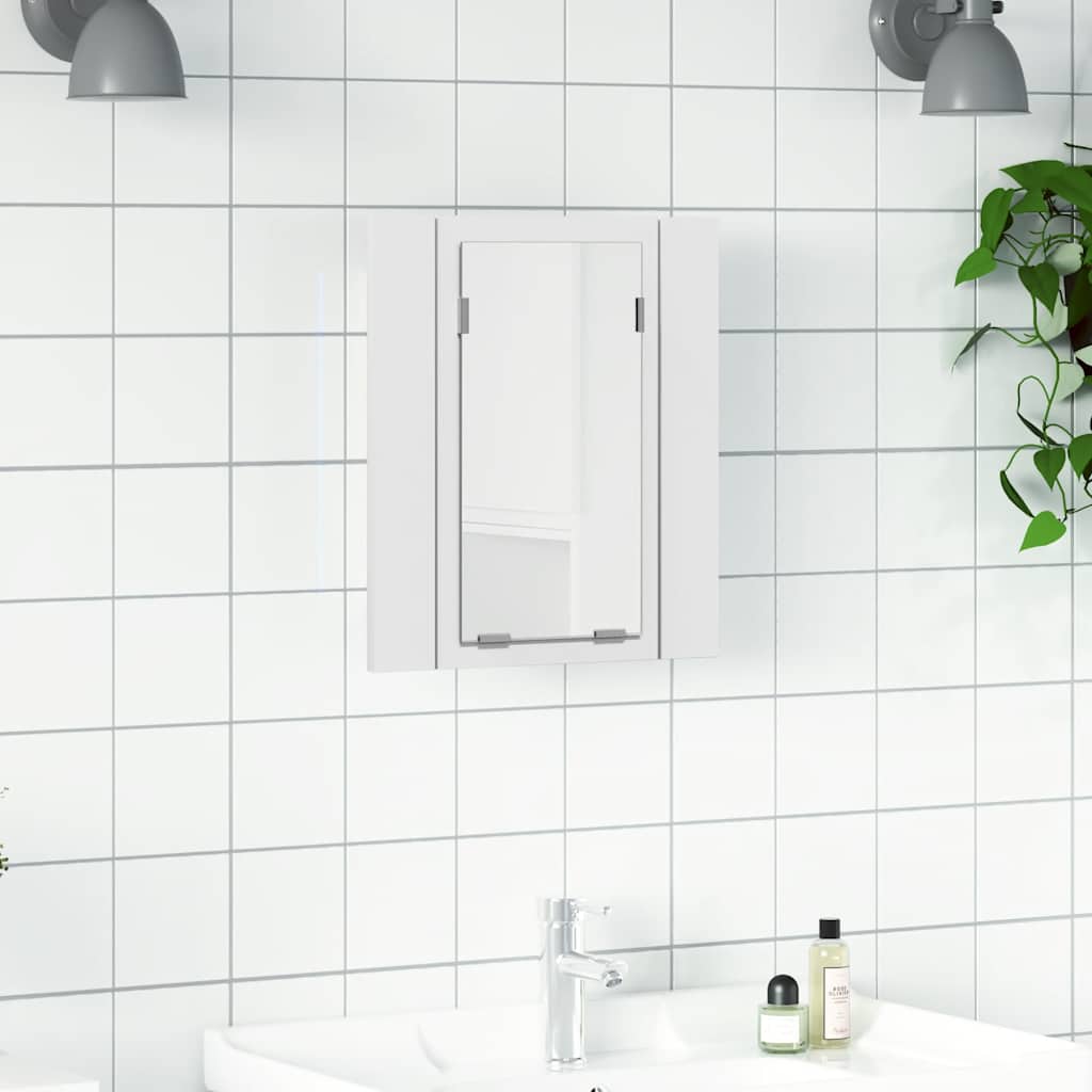 vidaXL LED Bathroom Mirror Cabinet White 40x12x45 cm Acrylic