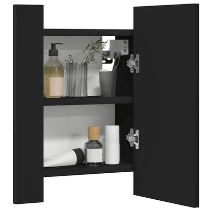 vidaXL LED Bathroom Mirror Cabinet Black 40x12x45 cm Acrylic