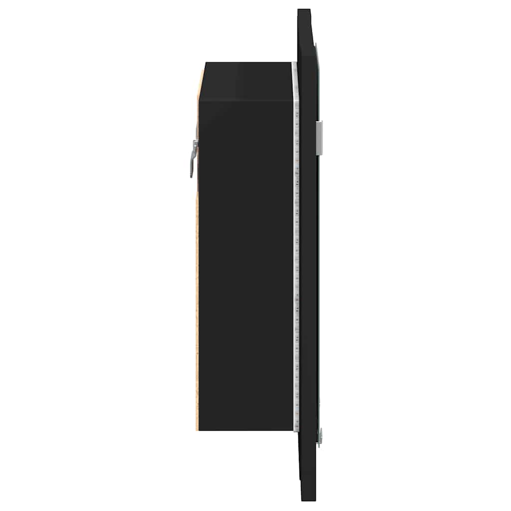 vidaXL LED Bathroom Mirror Cabinet Black 40x12x45 cm Acrylic