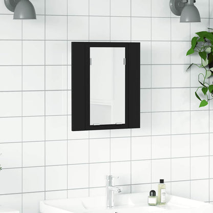 vidaXL LED Bathroom Mirror Cabinet Black 40x12x45 cm Acrylic