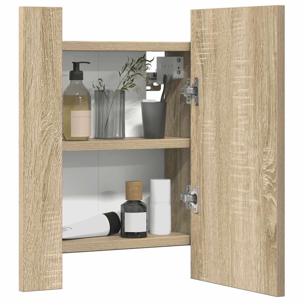 vidaXL LED Bathroom Mirror Cabinet Sonoma Oak 40x12x45 cm Acrylic