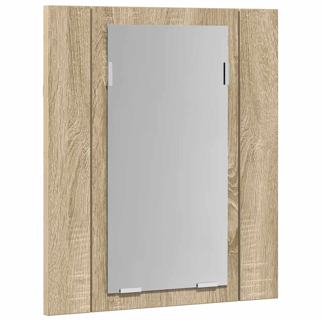 vidaXL LED Bathroom Mirror Cabinet Sonoma Oak 40x12x45 cm Acrylic