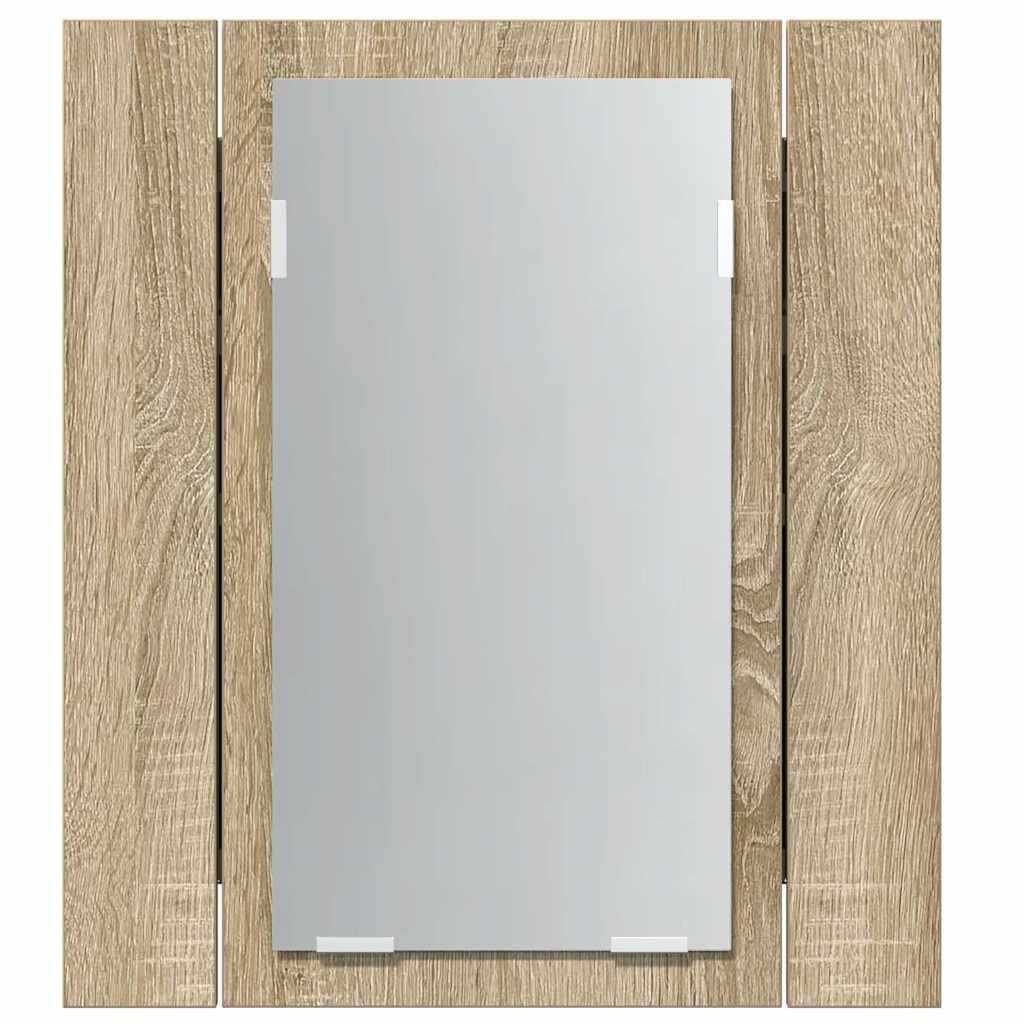 vidaXL LED Bathroom Mirror Cabinet Sonoma Oak 40x12x45 cm Acrylic