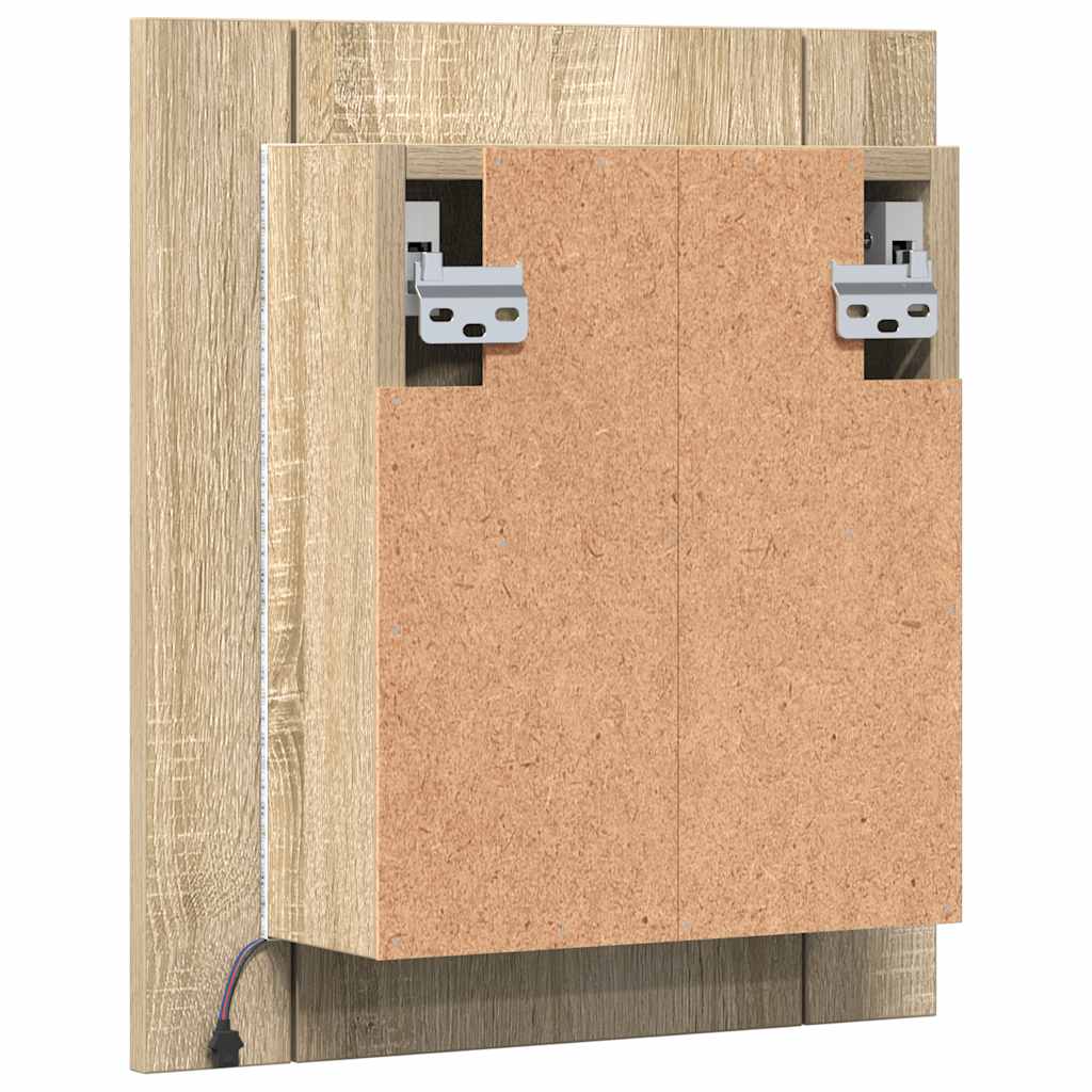 vidaXL LED Bathroom Mirror Cabinet Sonoma Oak 40x12x45 cm Acrylic