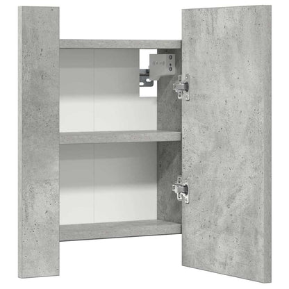 804952 vidaXL LED Bathroom Mirror Cabinet Concrete Grey 40x12x45 cm Acrylic