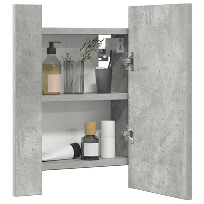 vidaXL LED Bathroom Mirror Cabinet Concrete Grey 40x12x45 cm Acrylic