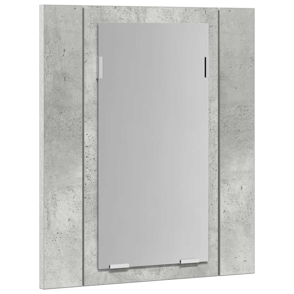 vidaXL LED Bathroom Mirror Cabinet Concrete Grey 40x12x45 cm Acrylic