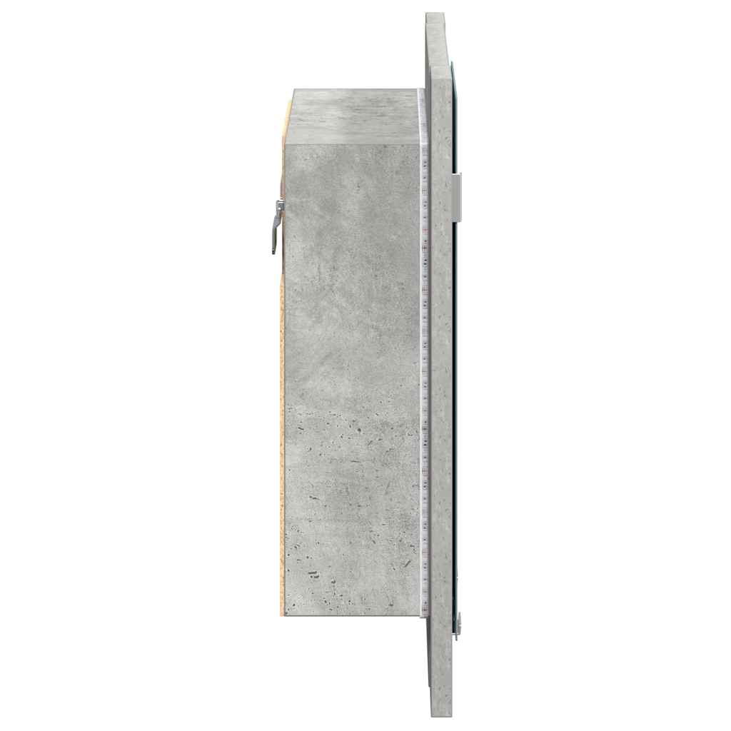 vidaXL LED Bathroom Mirror Cabinet Concrete Grey 40x12x45 cm Acrylic