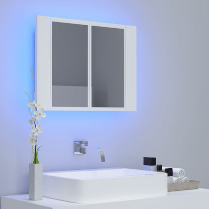 vidaXL Led Mirror Cabinet | White | Engineered wood, Acrylic | Compact