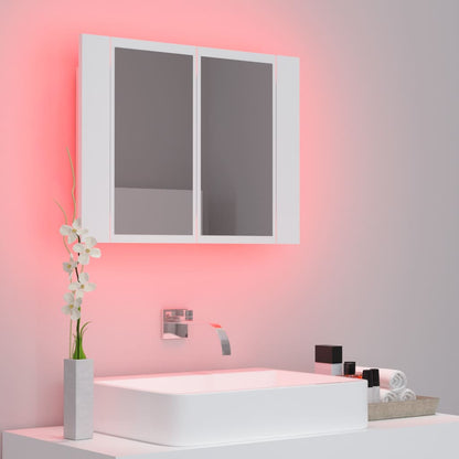 vidaXL Led Mirror Cabinet | White | Engineered wood, Acrylic | Compact