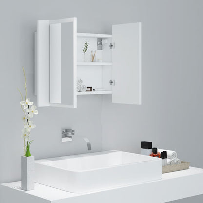 vidaXL Led Mirror Cabinet | White | Engineered wood, Acrylic | Compact