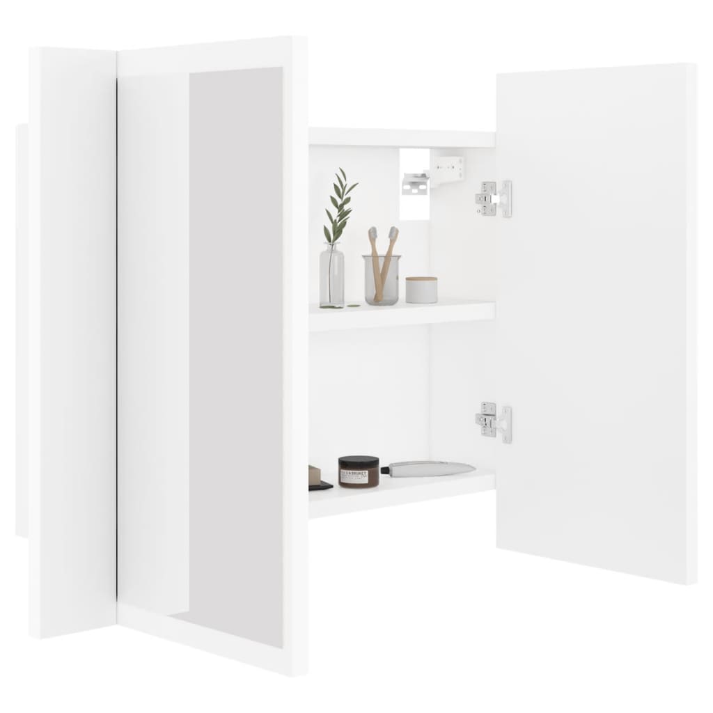 vidaXL Led Mirror Cabinet | White | Engineered wood, Acrylic | Compact