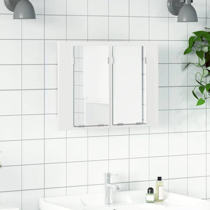 vidaXL Led Mirror Cabinet | White | Engineered wood, Acrylic | Compact