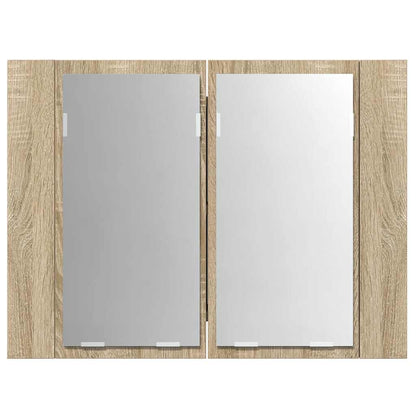 vidaXL LED Bathroom Mirror Cabinet Sonoma Oak 60x12x45 cm Acrylic
