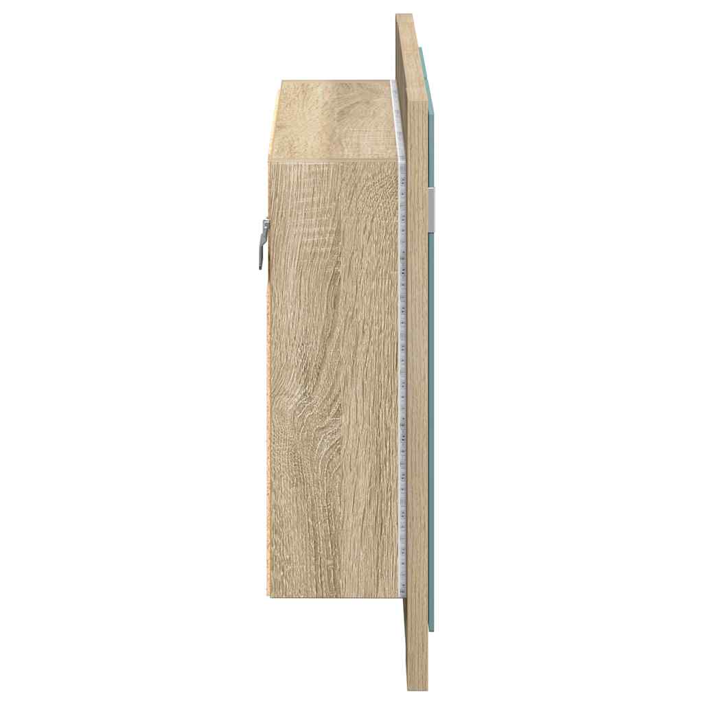 vidaXL LED Bathroom Mirror Cabinet Sonoma Oak 60x12x45 cm Acrylic