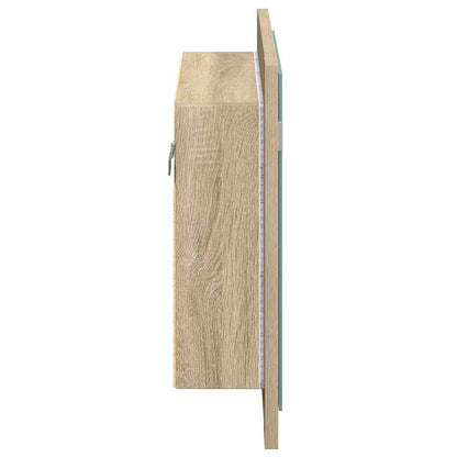 vidaXL LED Bathroom Mirror Cabinet Sonoma Oak 60x12x45 cm Acrylic