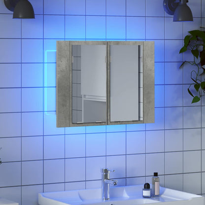 vidaXL Led Mirror Cabinet | Concrete grey | Engineered wood | 60 x 12 x 45 cm