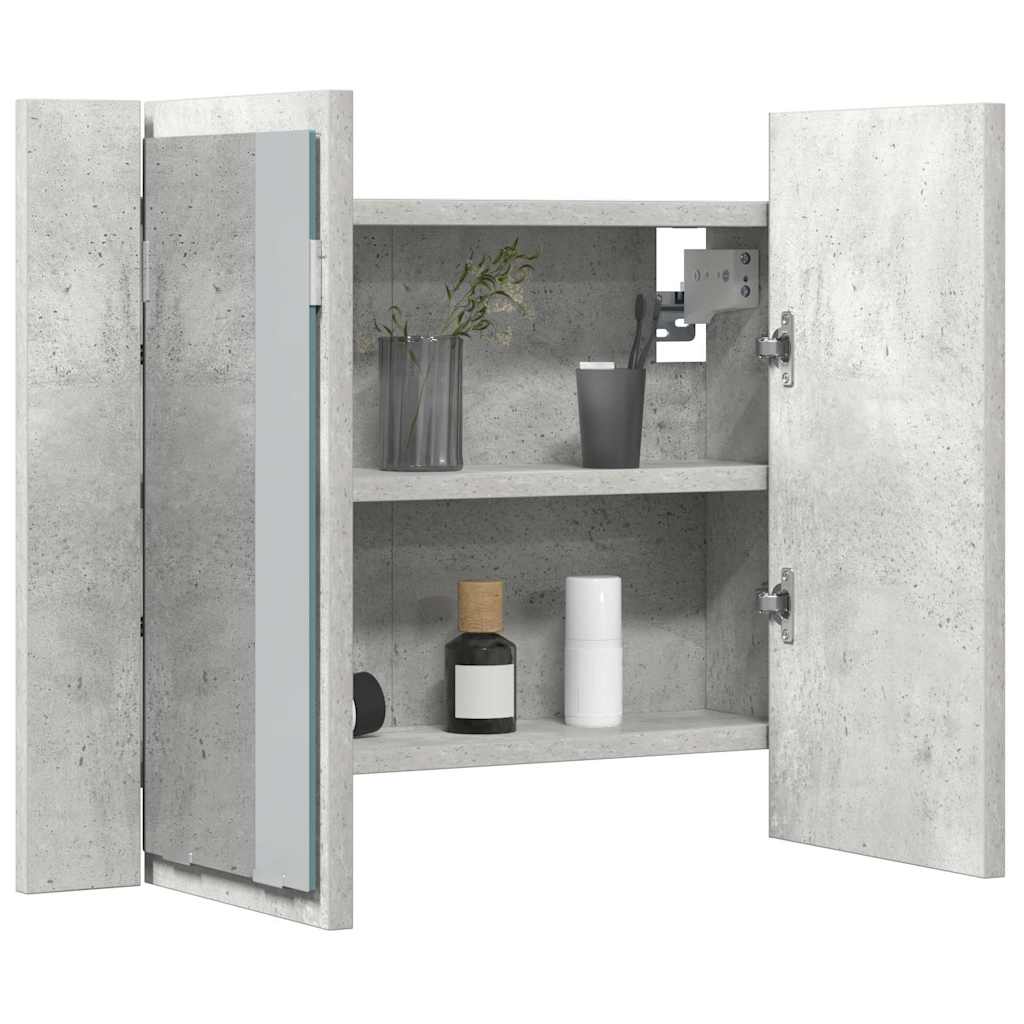 vidaXL Led Mirror Cabinet | Concrete grey | Engineered wood | 60 x 12 x 45 cm