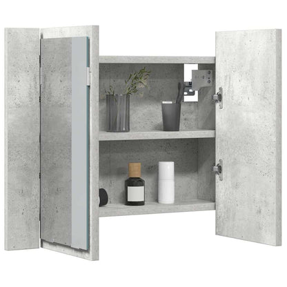 vidaXL Led Mirror Cabinet | Concrete grey | Engineered wood | 60 x 12 x 45 cm