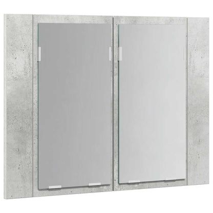 vidaXL Led Mirror Cabinet | Concrete grey | Engineered wood | 60 x 12 x 45 cm