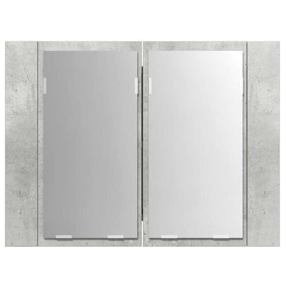 vidaXL Led Mirror Cabinet | Concrete grey | Engineered wood | 60 x 12 x 45 cm