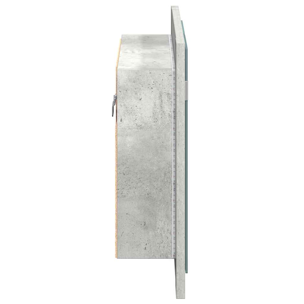 vidaXL Led Mirror Cabinet | Concrete grey | Engineered wood | 60 x 12 x 45 cm