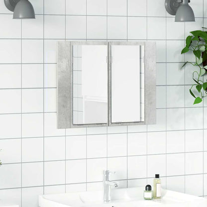 vidaXL Led Mirror Cabinet | Concrete grey | Engineered wood | 60 x 12 x 45 cm