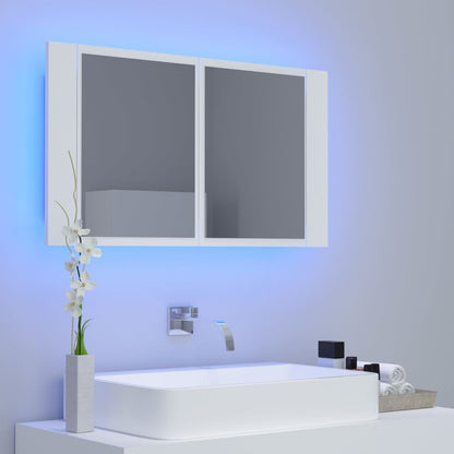 vidaXL Led Mirror Cabinet | White | Engineered wood, acrylic | 80x12x45 cm