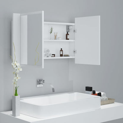 vidaXL Led Mirror Cabinet | White | Engineered wood, acrylic | 80x12x45 cm