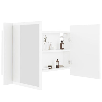 vidaXL Led Mirror Cabinet | White | Engineered wood, acrylic | 80x12x45 cm