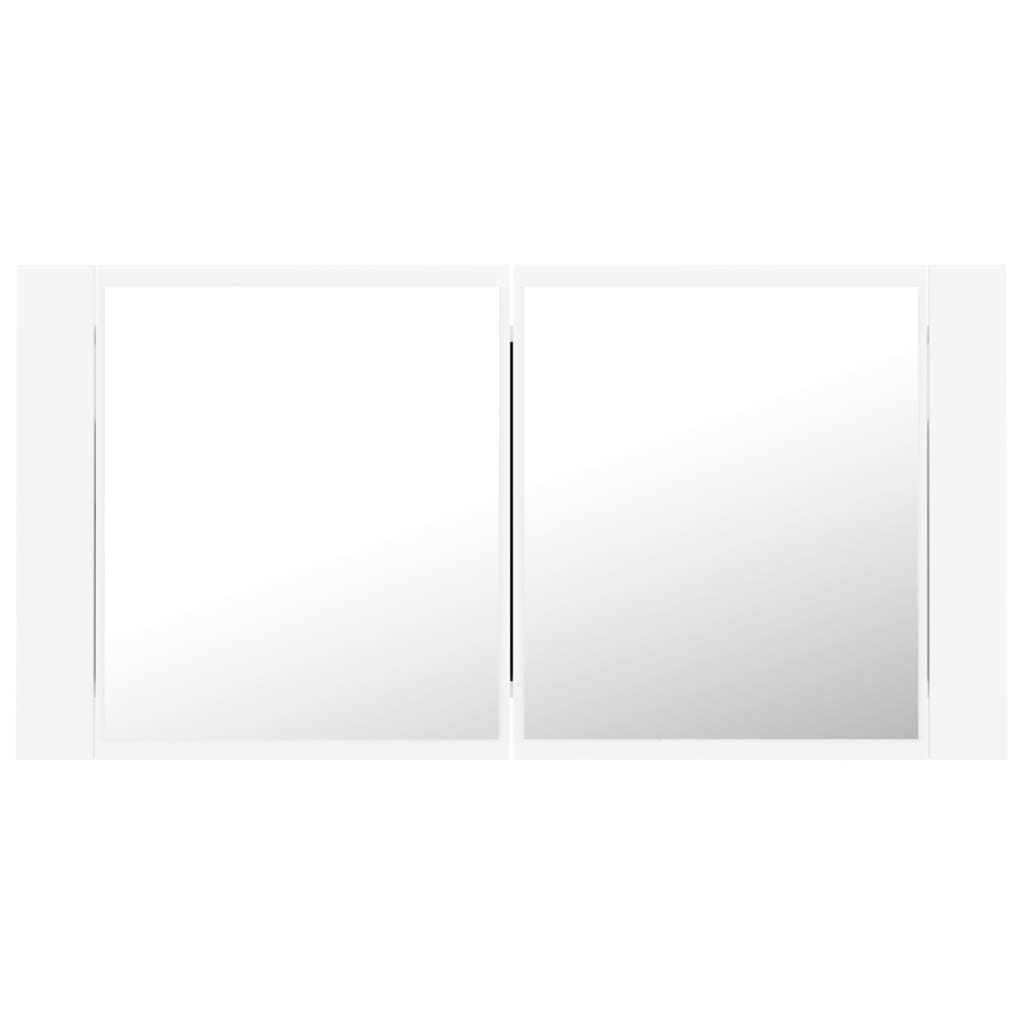 vidaXL LED Bathroom Mirror Cabinet White 90x12x45 cm Acrylic