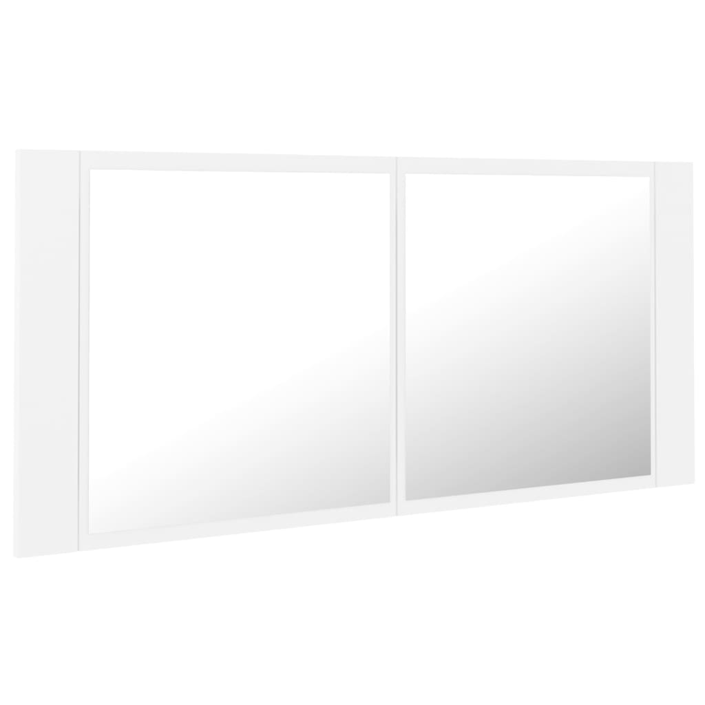 vidaXL LED Bathroom Mirror Cabinet White 100x12x45 cm Acrylic
