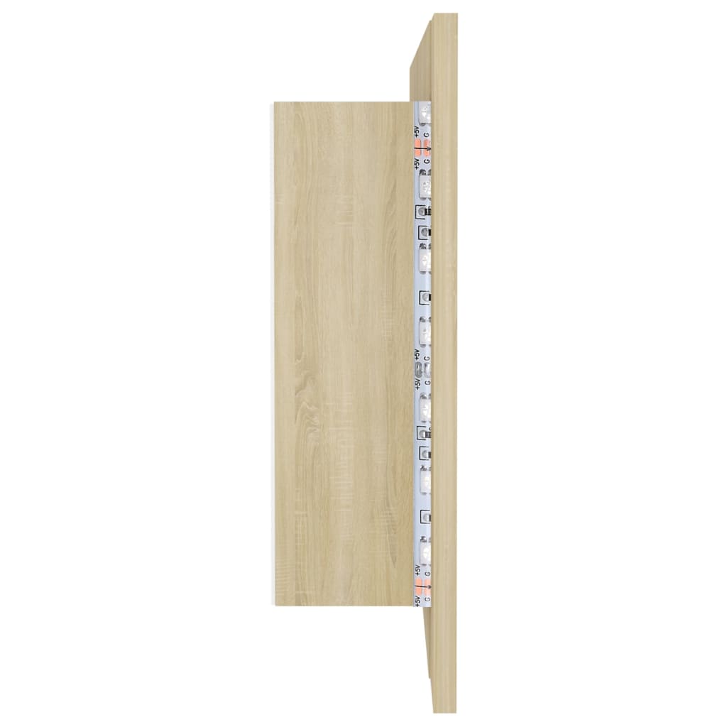 vidaXL LED Bathroom Mirror Cabinet Sonoma Oak 100x12x45 cm Acrylic
