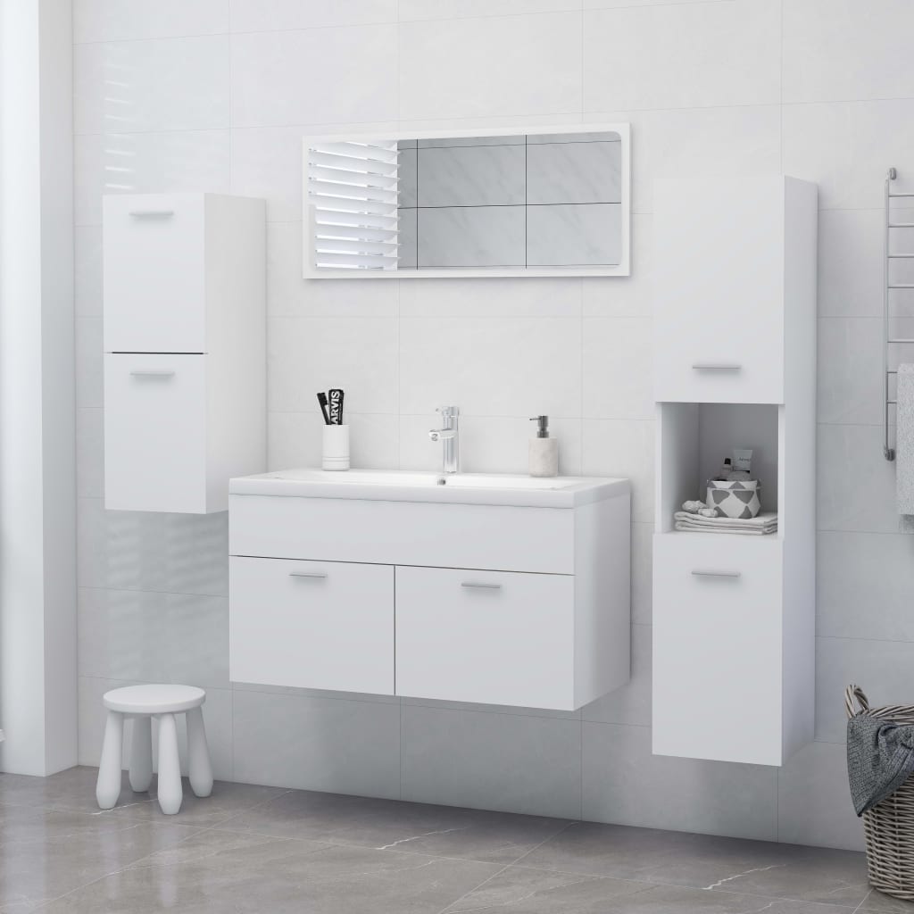vidaXL Bathroom Cabinet White 30x30x80 cm Engineered Wood