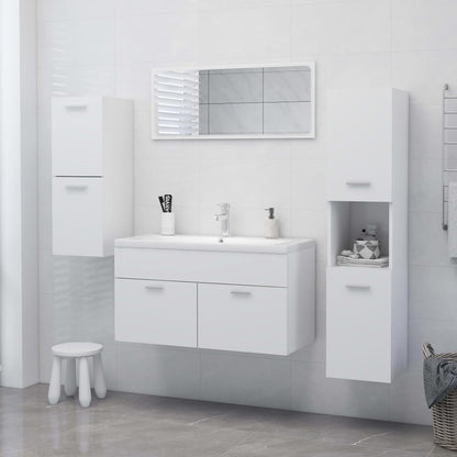 vidaXL Bathroom Cabinet White 30x30x80 cm Engineered Wood