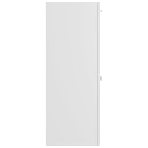 vidaXL Bathroom Cabinet High Gloss White 30x30x80 cm Engineered Wood