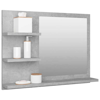 805010 vidaXL Bathroom Mirror Concrete Grey 60x10,5x45 cm Engineered Wood