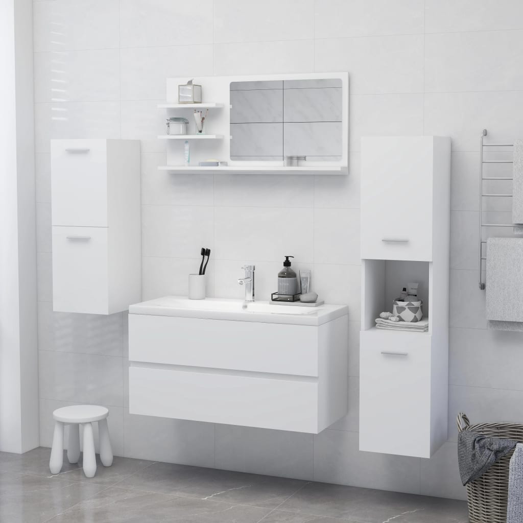 vidaXL Bathroom Mirror White 90x10.5x45 cm Engineered Wood