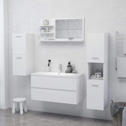 vidaXL Bathroom Mirror White 90x10.5x45 cm Engineered Wood
