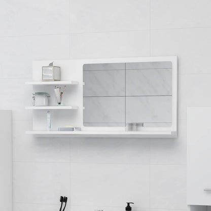 805015 vidaXL Bathroom Mirror White 90x10,5x45 cm Engineered Wood