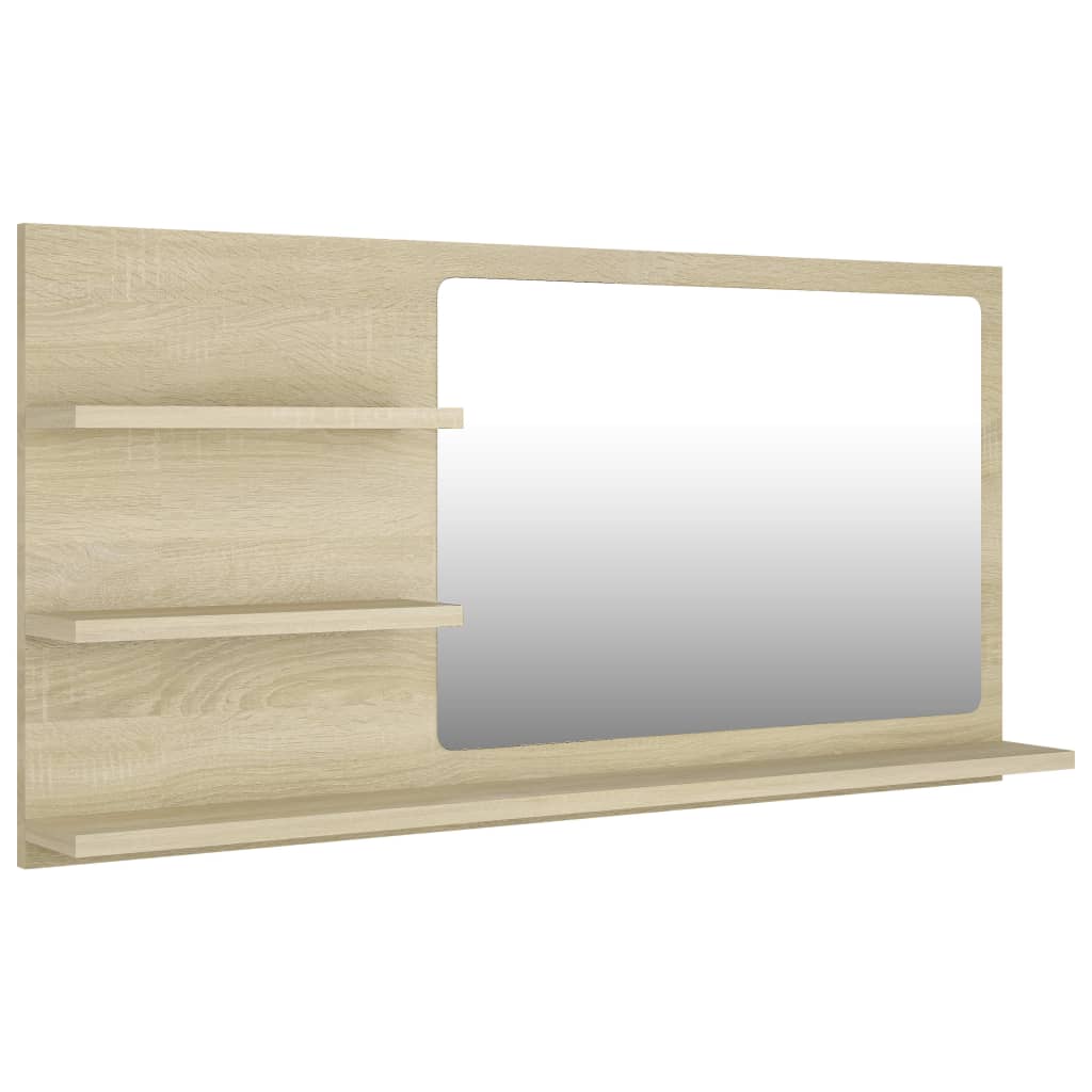vidaXL Bathroom Mirror Sonoma Oak 90x10.5x45 cm Engineered Wood