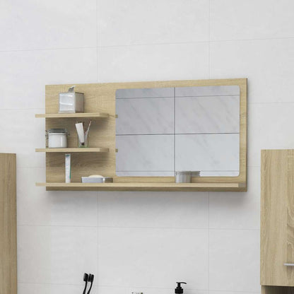 805018 vidaXL Bathroom Mirror Sonoma Oak 90x10,5x45 cm Engineered Wood