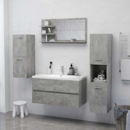805019 vidaXL Bathroom Mirror Concrete Grey 90x10,5x45 cm Engineered Wood