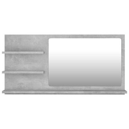 vidaXL Bathroom Mirror Concrete Grey 90x10.5x45 cm Engineered Wood
