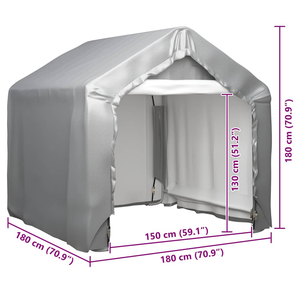 148633 vidaXL Storage Tent Grey 180x180 cm Galvanised Steel