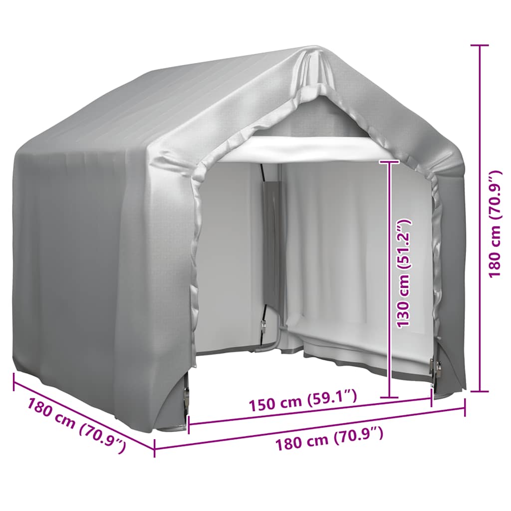 vidaXL Storage Tent Grey 180x180 cm Galvanised Steel