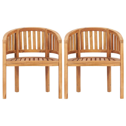 3059961 vidaXL 4 Piece Banana Garden Lounge Set Solid Teak Wood (48019+48020+48027)
